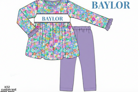 RTS: Just For Funzies- Lilac Blooms Knit Legging Set "BAYLOR"