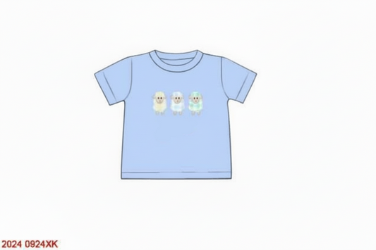 RTS: Easter Shirt Only- Boys Trio Lamb Shirt "Jett"