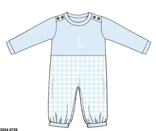 RTS: Caroline Floral- Boys Knit Romper "L"