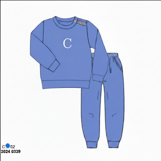 RTS: Comfy Cozy Joggers- Adult/Mini Cobalt Blue Sweater Jogger Set- Youth "C"