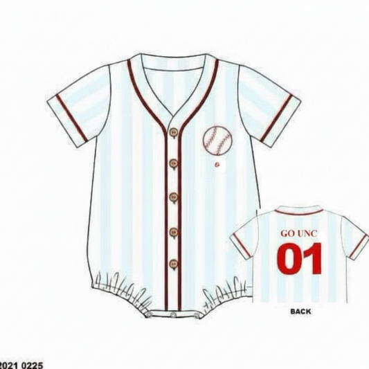 RTS: Play Ball- Boys Knut Bubble Jersey "o, GO UNC"