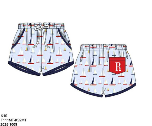 RTS: Making Waves-Boys Woven Swim Shorties "R"
