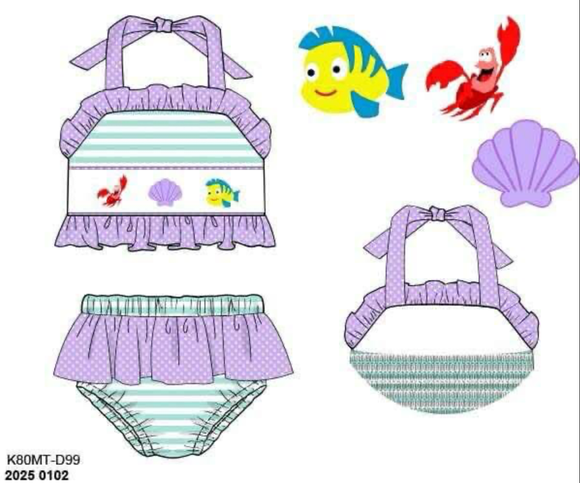 RTS: Under the Sea- Girls 2pc Rashguard Swim