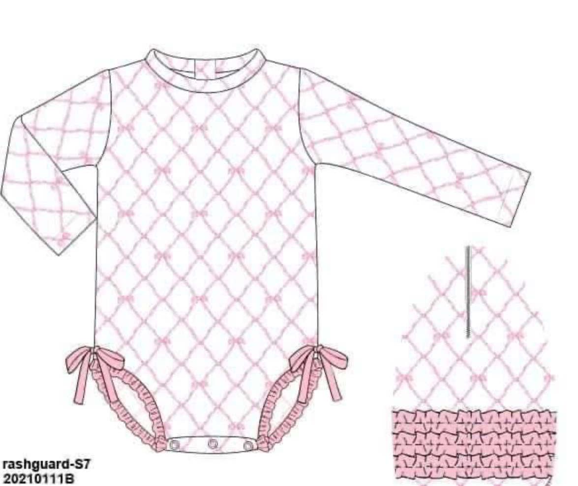 RTS: Ella Beau- Girls 1pc Longsleeve Rashguard Swim