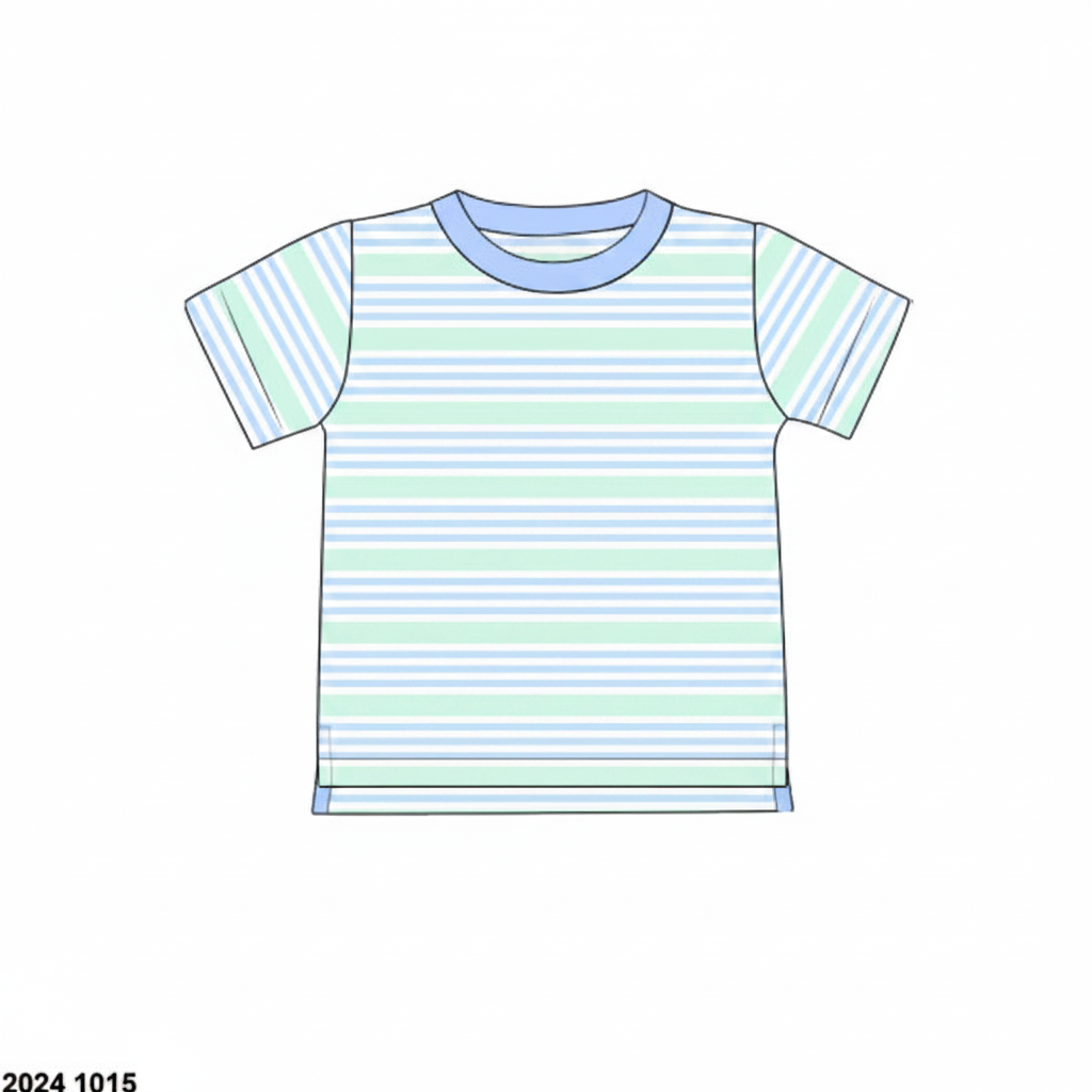 RTS: Blakely Floral & Collin Stripes- Boys Knit Pocket Shirt