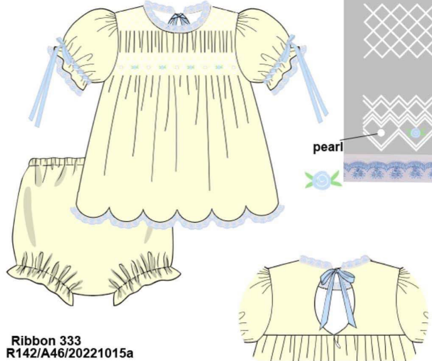 RTS: Sellers Classic Yellow- Girls Woven Heirloom Bloomer Set