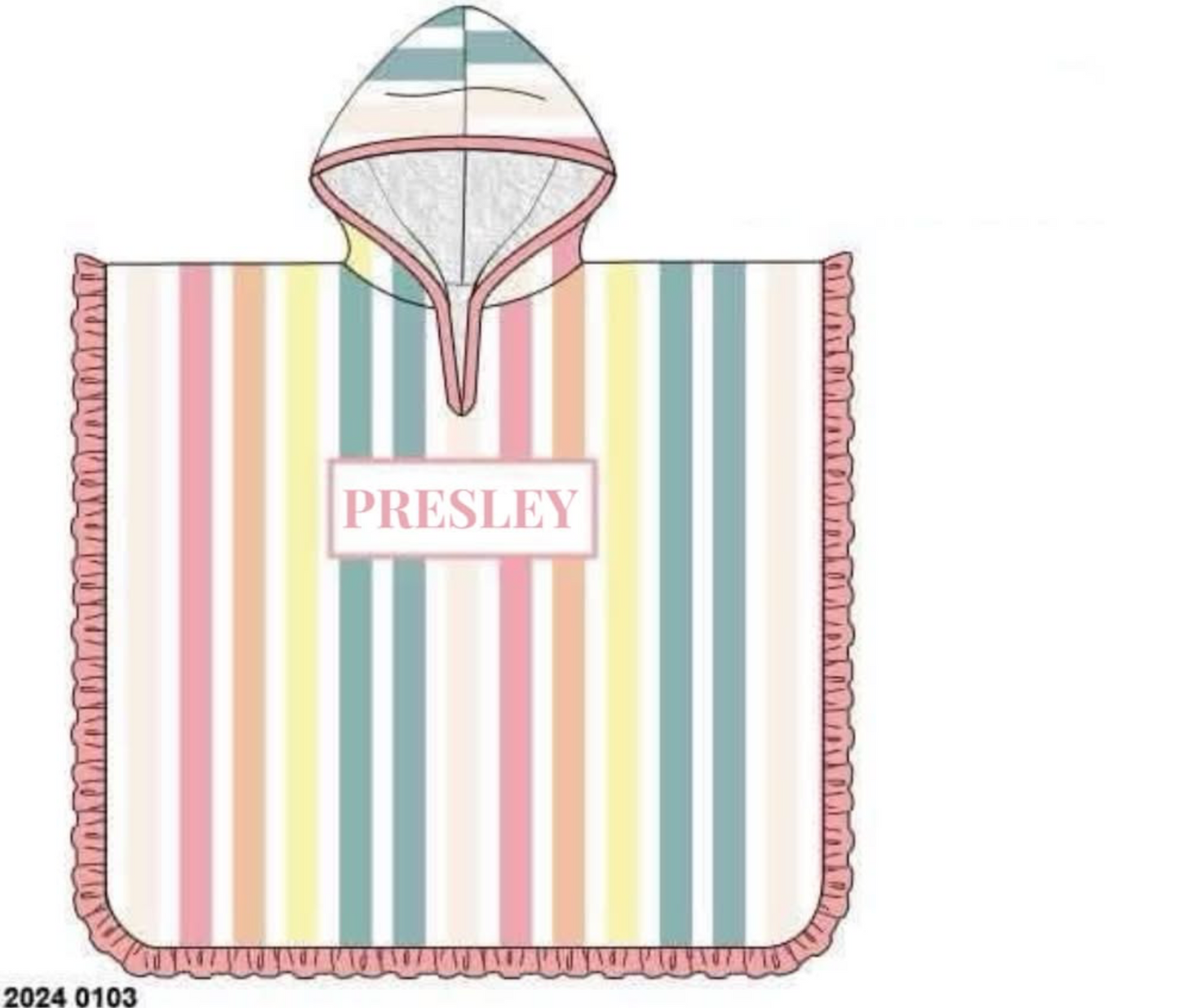 RTS: Jubilee Stripes- Girls Smocked Hooded Towel "PRESLEY"