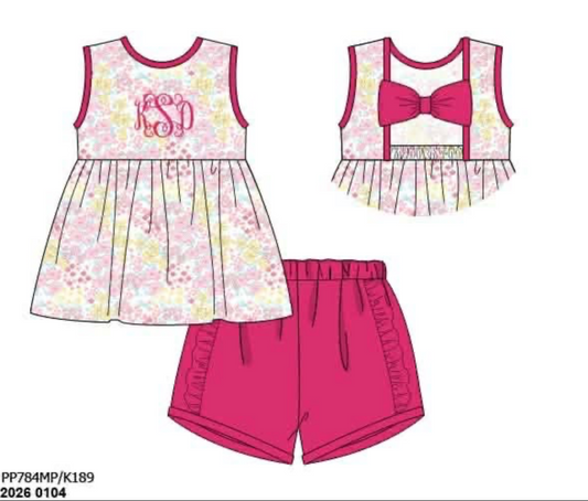 RTS: Simple Knit Sets- Girls Piper Pink Shortie Set (No Monogram)