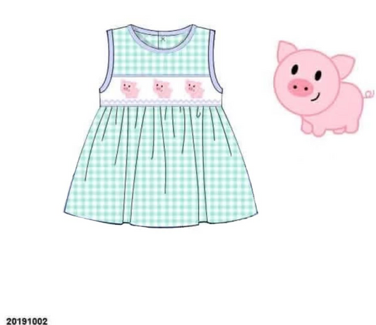 RTS: Critter Collection- Girls Smocked Pig Knit Shirt
