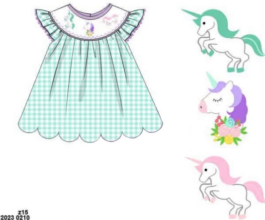 RTS: Critter Collection- Girls Smocked Unicorn Knit Shirt