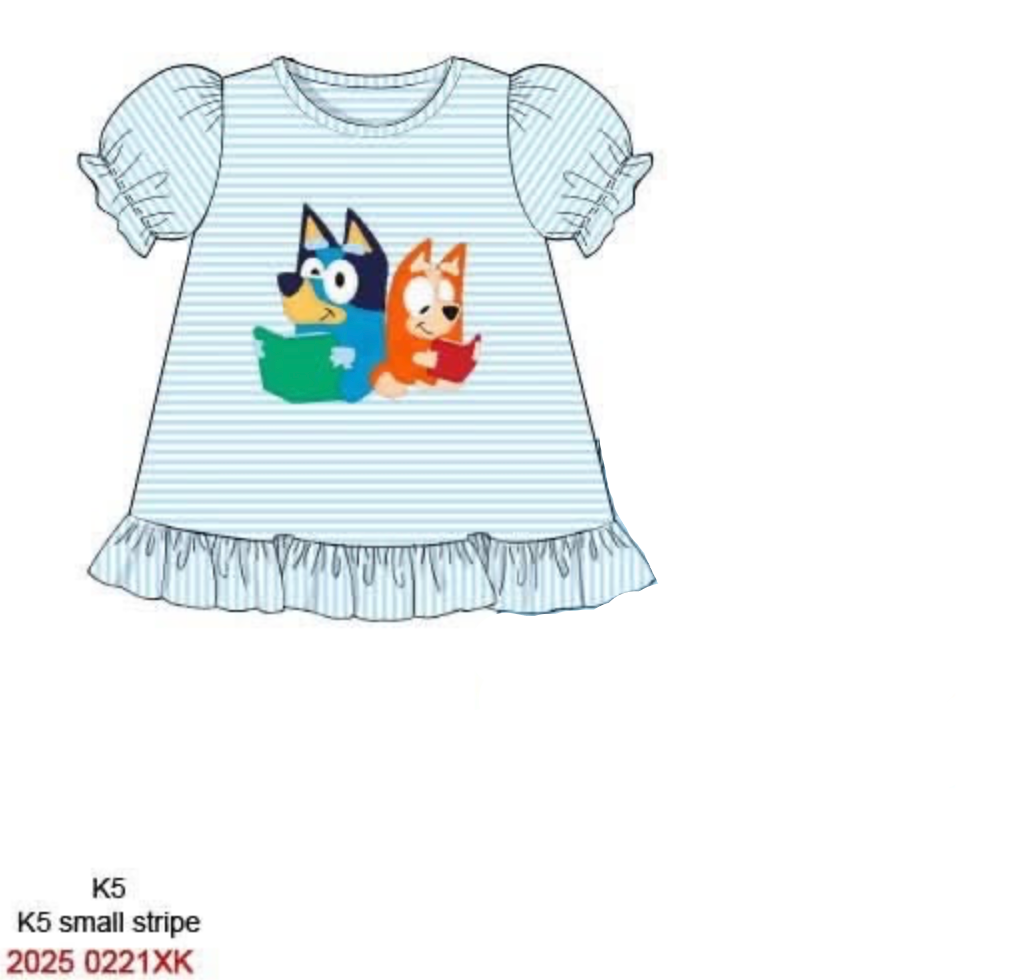 RTS: BTS Shirt Only- Girls Blue Healer Appliqué Knit Shirt