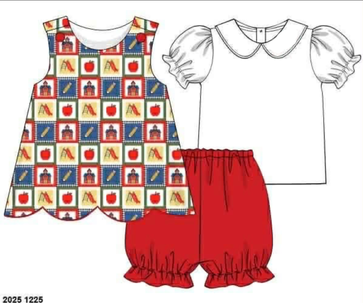 RTS: Schoolhouse Patchwork- Girls Woven Dress