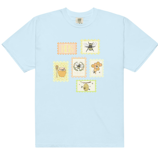 RTS: Exclusive BBS Graphic T-Shirt- Front Stamp- Chambray