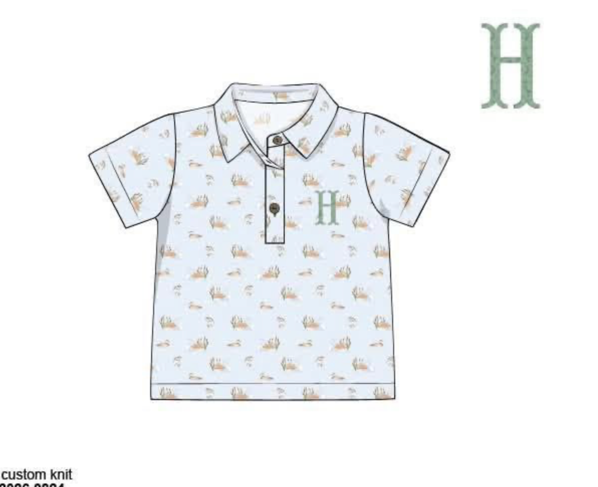Pre Order 149: Maddie's Mallards- Boys Knit Polo