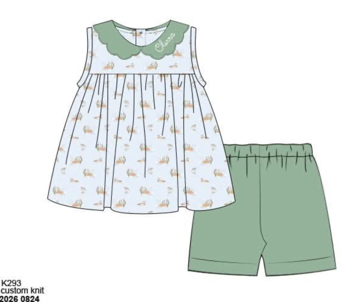 Pre Order 149: Maddie's Mallards- Girls Biker Short Set