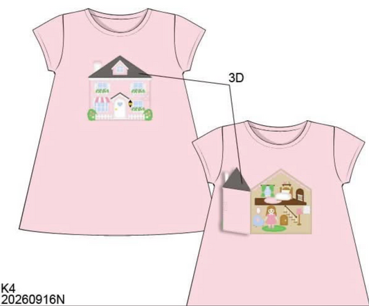 Pre Order 150: Play Houses- Knit Applique Play Dress