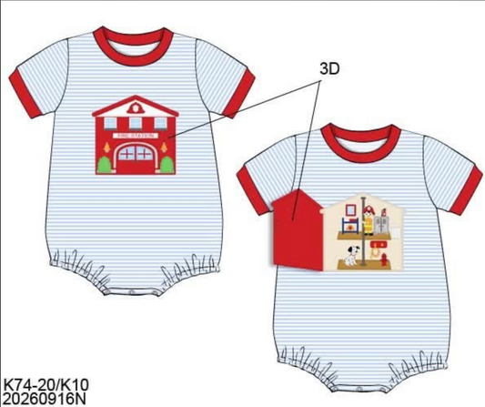 Pre Order 150: Play Houses- Boys Appliqué Knit Bubble