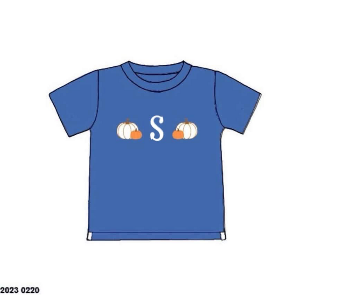 RTS: Chinoiserie Pumpkins- Boys Embroidered Short "S"