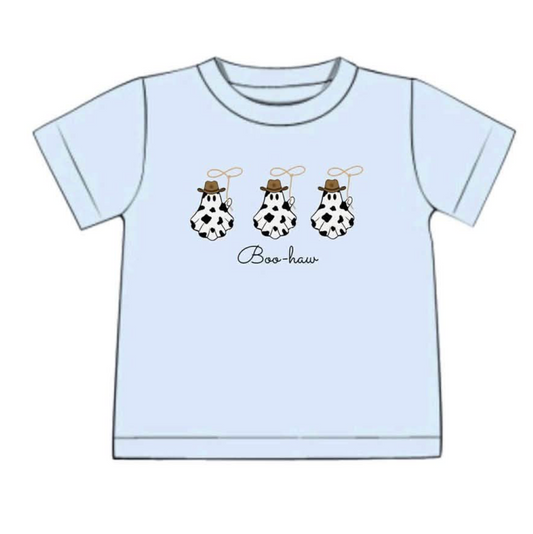RTS: Halloween Shirt Only- Western Ghost Boys Shirt "Boo-haw"