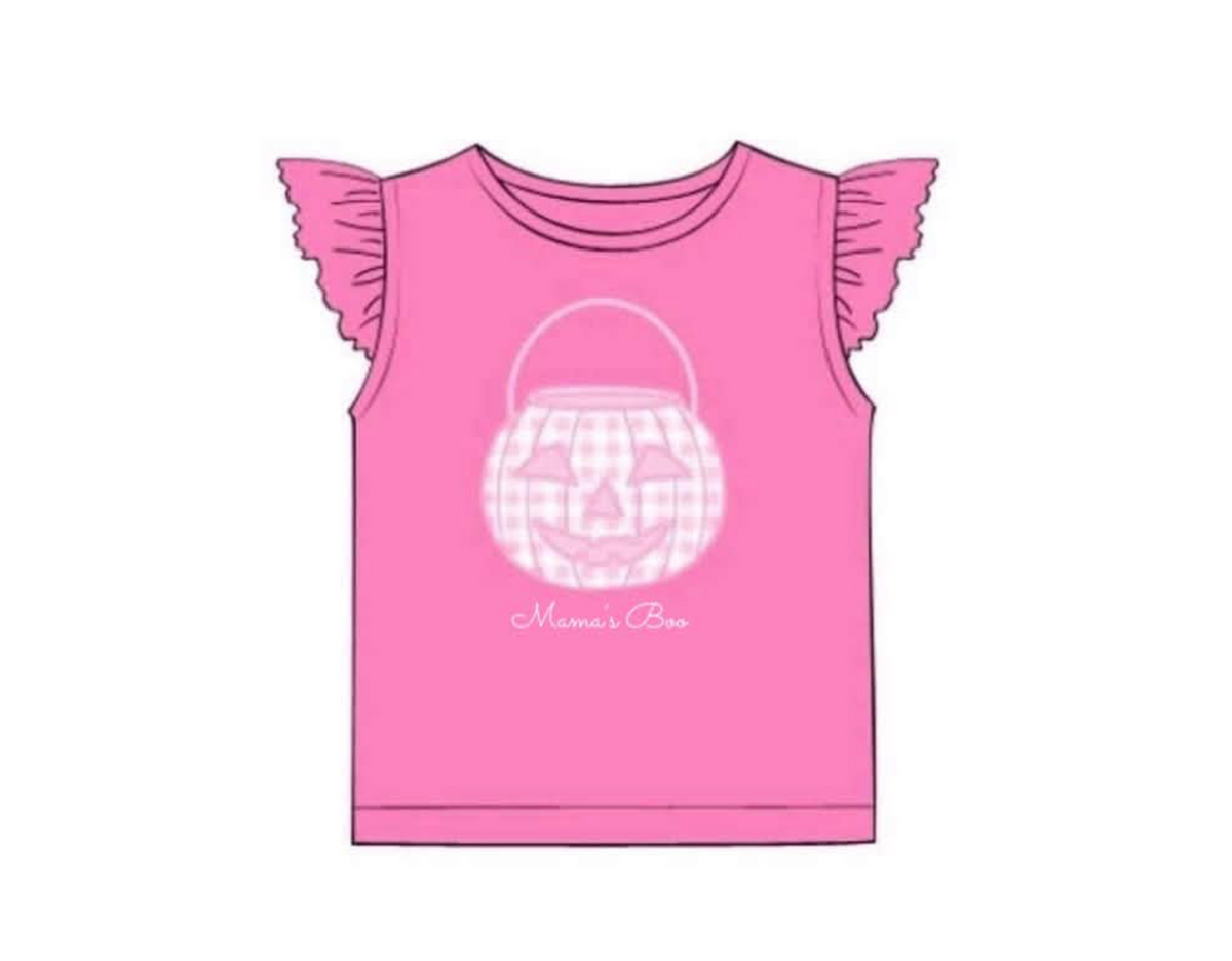 RTS: Halloween Shirt Only- Candy Bucket Girls Shirt "Mama's Boo"