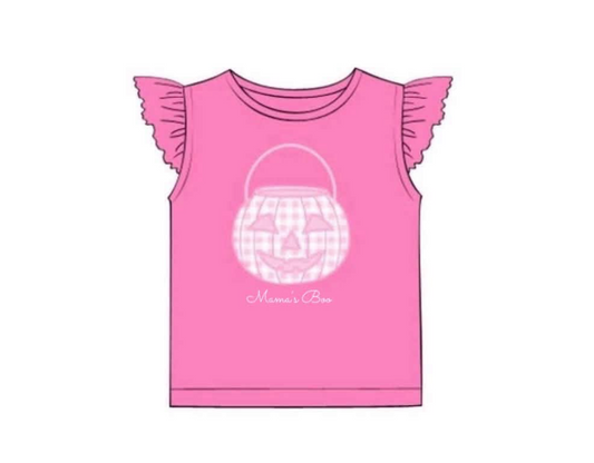 RTS: Halloween Shirt Only- Candy Bucket Girls Shirt "Mama's Boo"