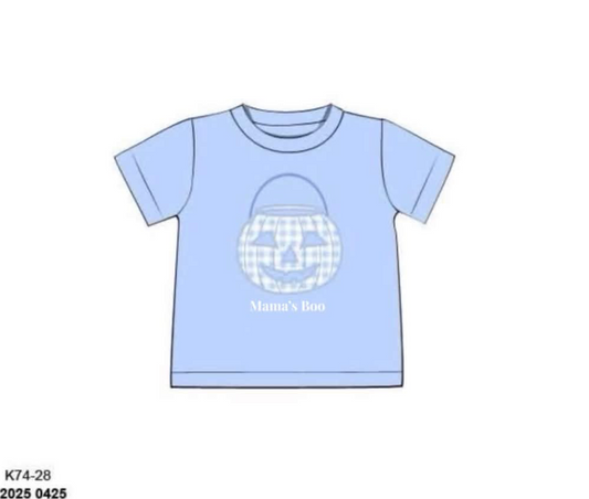 RTS: Halloween Shirt Only- Candy Bucket Boys Shirt "Mama's Boo"