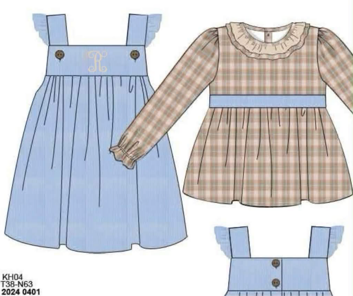 RTS: Will Anders- Girls 2pc Corduroy Dress "R"