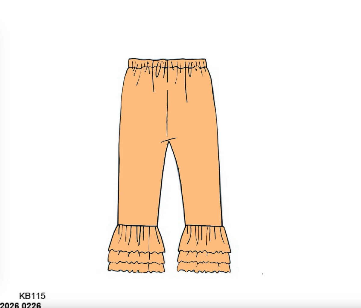 RTS: Mix & Match Bottoms- Girls Sherbet Orange Knit Leggings