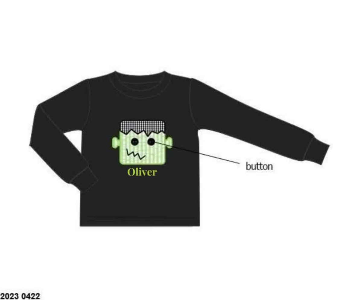 RTS: Halloween Shirt Only- Frankenstein Boys Shirt "Oliver"