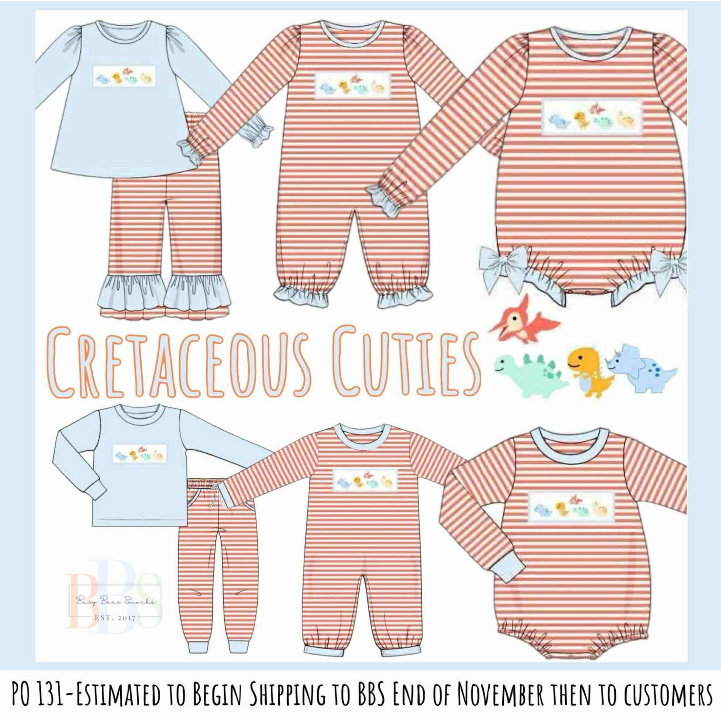 RTS: Cretaceous Cuties- Boys Knit Jogger Set