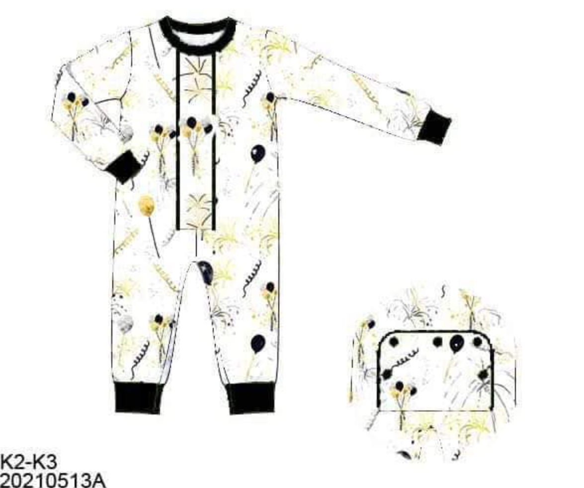 RTS: New Years!- Boys Confetti 1pc Lounge Set