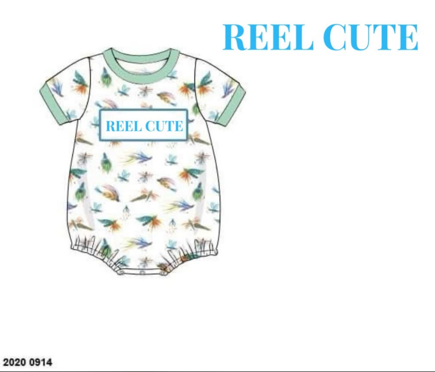 RTS: Watercolor Lures- Boys Knit Name Smock Bubble "REEL CUTE"