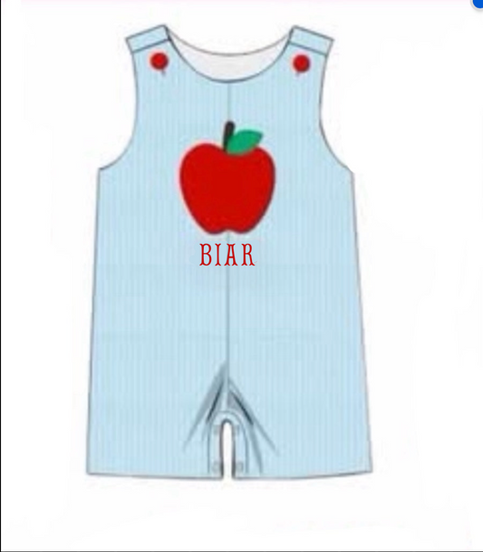 RTS: A is for Apple- Boys Seersucker Shortall “Biar”