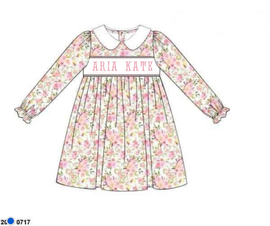 RTS: Sadie Name Smocks- Girls Woven Dress “ARIA KATE”