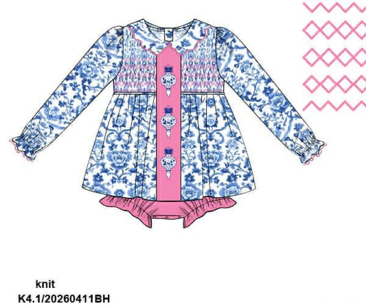 RTS: Chinoiserie Ornaments- Girls Knit Skirted Bubble
