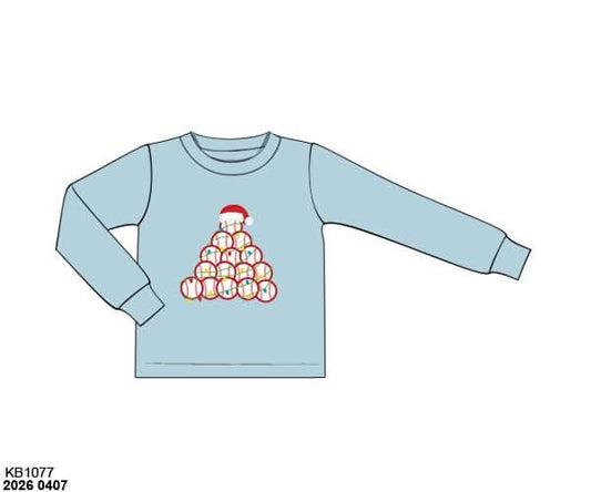 RTS: Christmas Shirt Only- Boys Baseball Tree