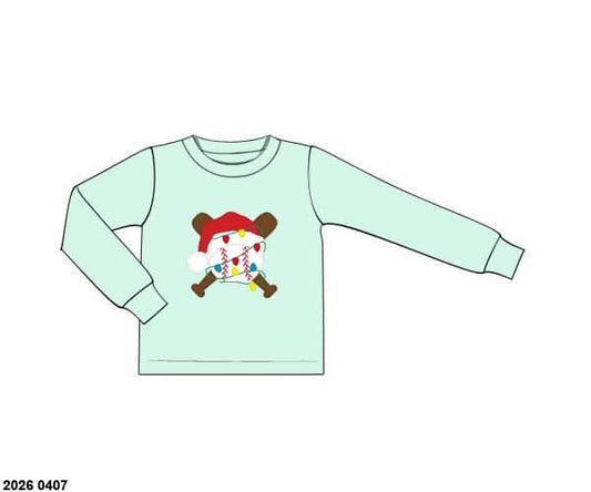 RTS: Christmas Shirt Only- Boys Baseball Lights