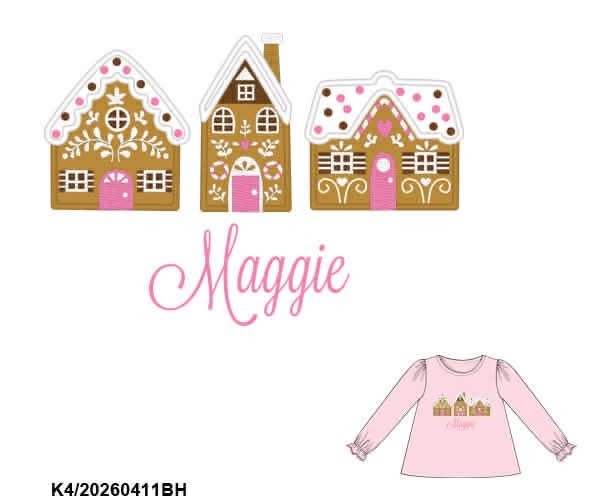 CHRISTMAS RTS: Christmas Shirt Only- Girls Gingerbread Village