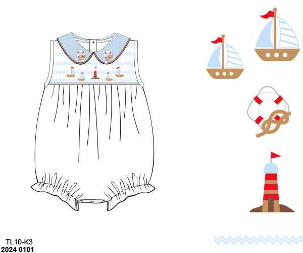 Pre Order 136: Hampton Harbor- Girls Knit Bubble