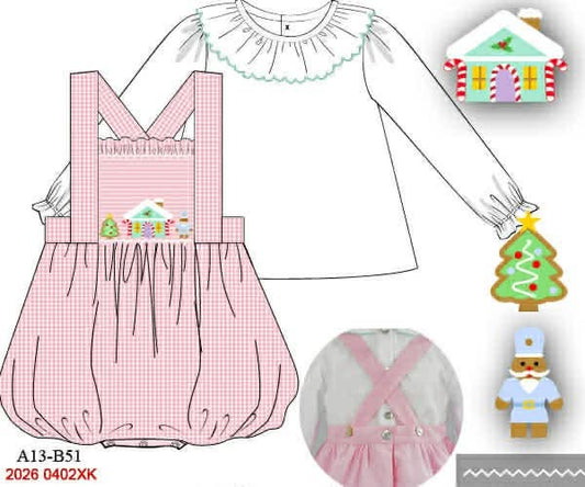 RTS: Gingerbread Lane- Girls Woven Bubble
