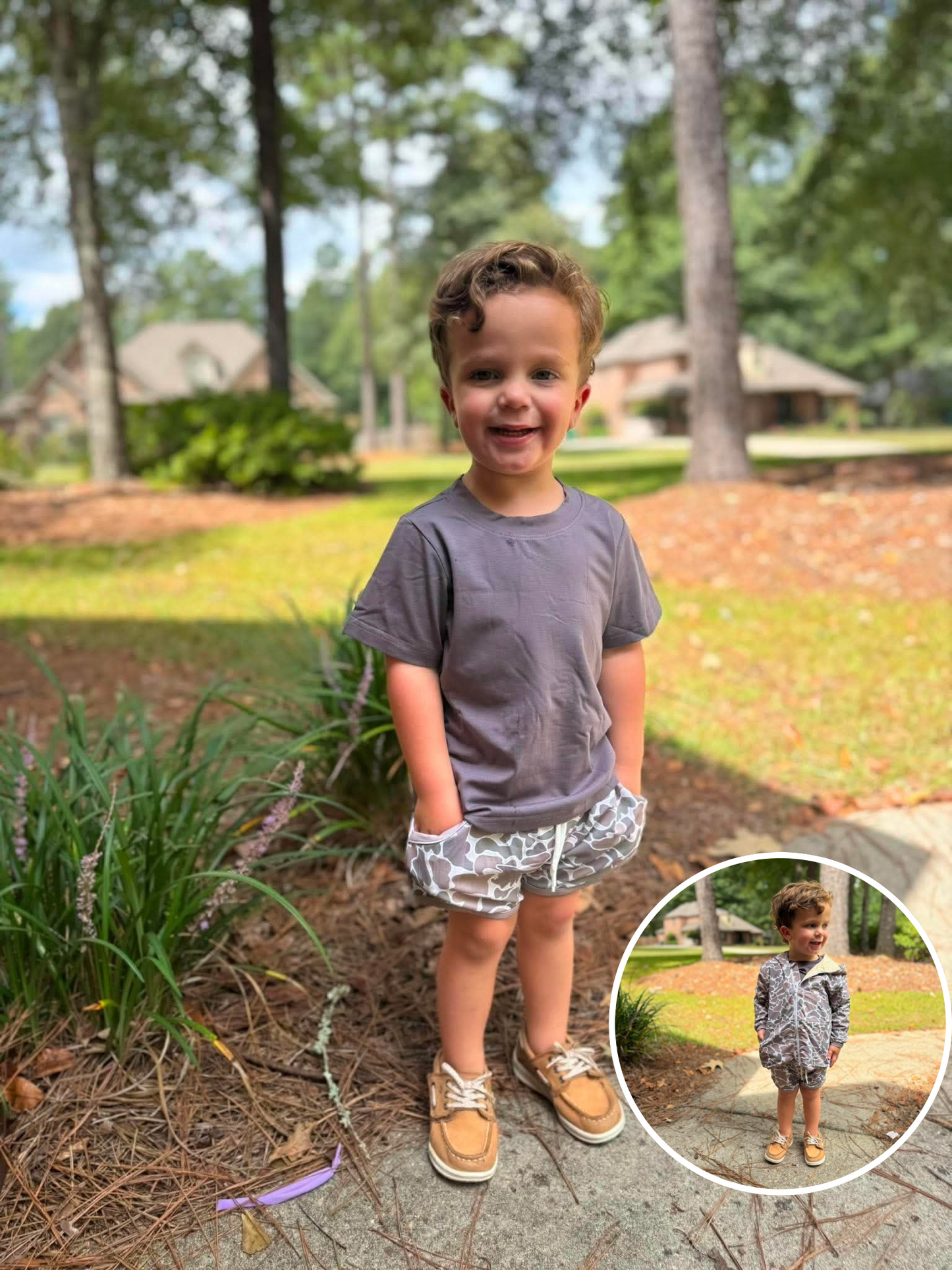 RTS: 3pc Knit Jacket Sets- Boys Causey Camo (No Monogram)