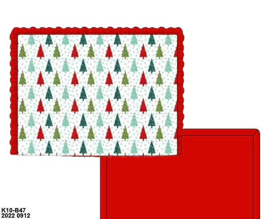 *CHRISTMAS RTS: Colorful Trees-  Knit Ruffle Blanket