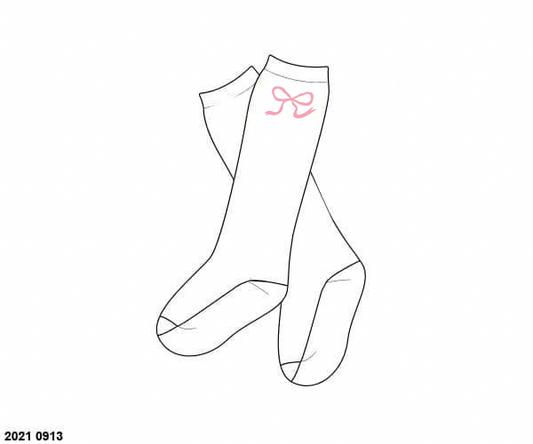 RTS: Elbow Patches- Pink Bow Socks