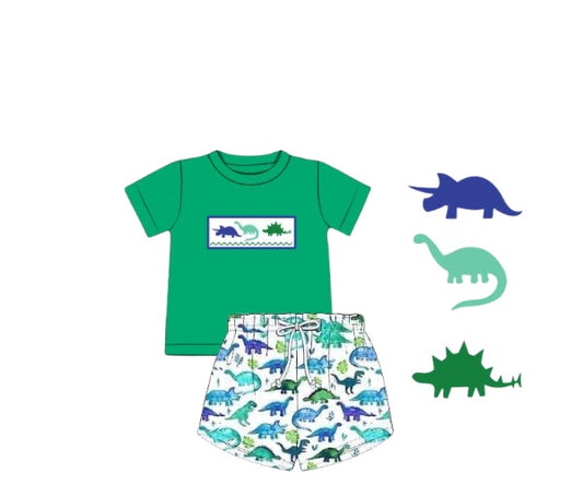 Customer Choice Pre Order 1: Boys Watercolor Dinos Knit Shortie Set