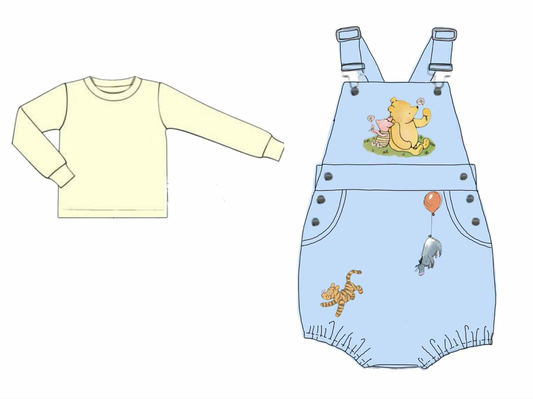 RTS: Honey Bear- Boys 2pc Knit Bubble