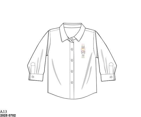 RTS: Nutcracker Stitch- Boys Button Up Shirt