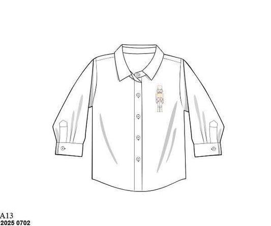 RTS: Nutcracker Stitch- Boys Button Up Shirt