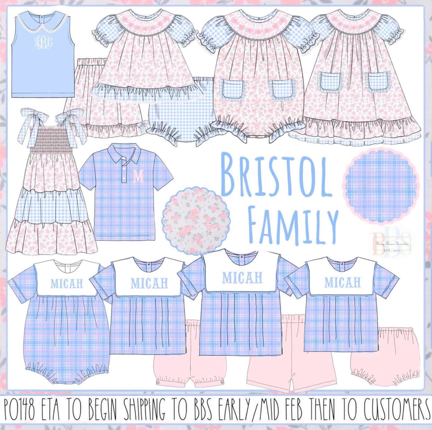 Pre Order 148: Bristol Family- Mom/Mini Midi Length Dress
