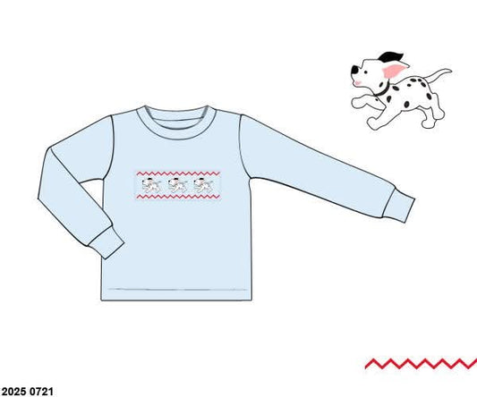 RTS: Boys Only- Dalmatian Smocked Shirt