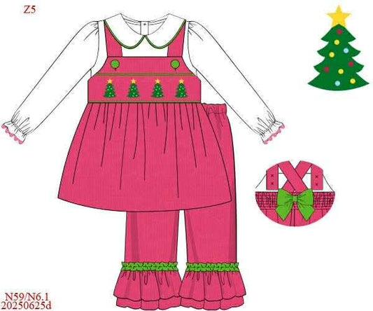 RTS: Tis The Season- Girls 3pc Corduroy Pant Set